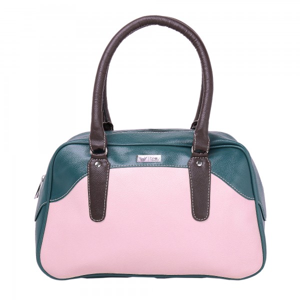 Beau Design Stylish  Green Color Imported PU Leather Casual Handbag With Double Handle For Women's/Ladies/Girls
